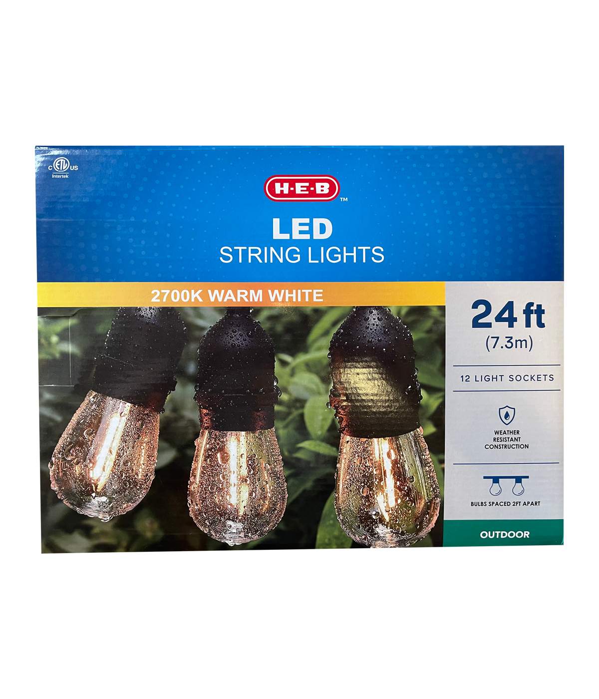 H-E-B LED Outdoor String Lights - Warm White; image 2 of 4