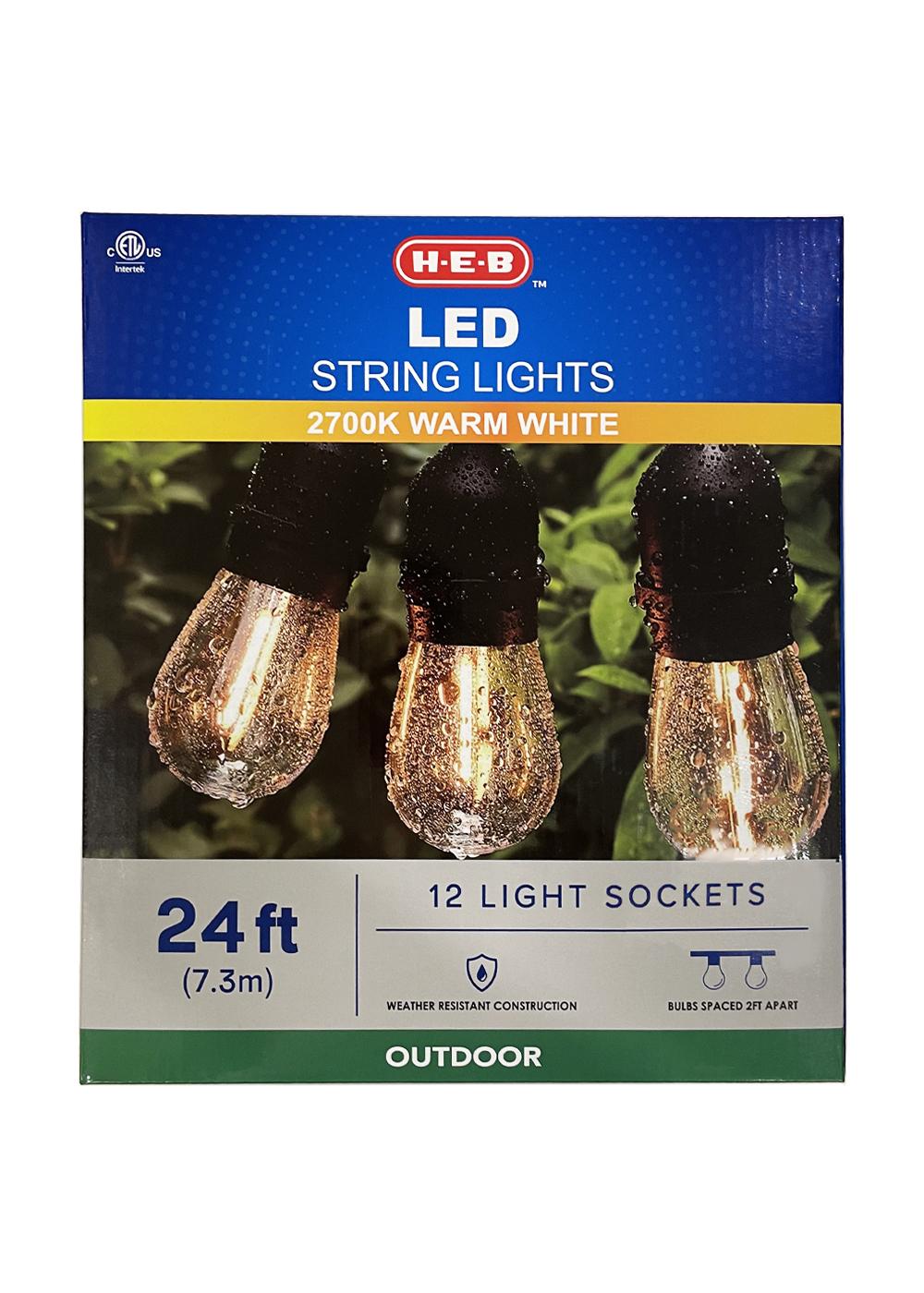 HEB LED Outdoor String Lights Warm White Shop Outdoor decor at HEB