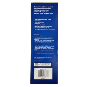 H-E-B LED Outdoor String Lights - Warm White, 24'
