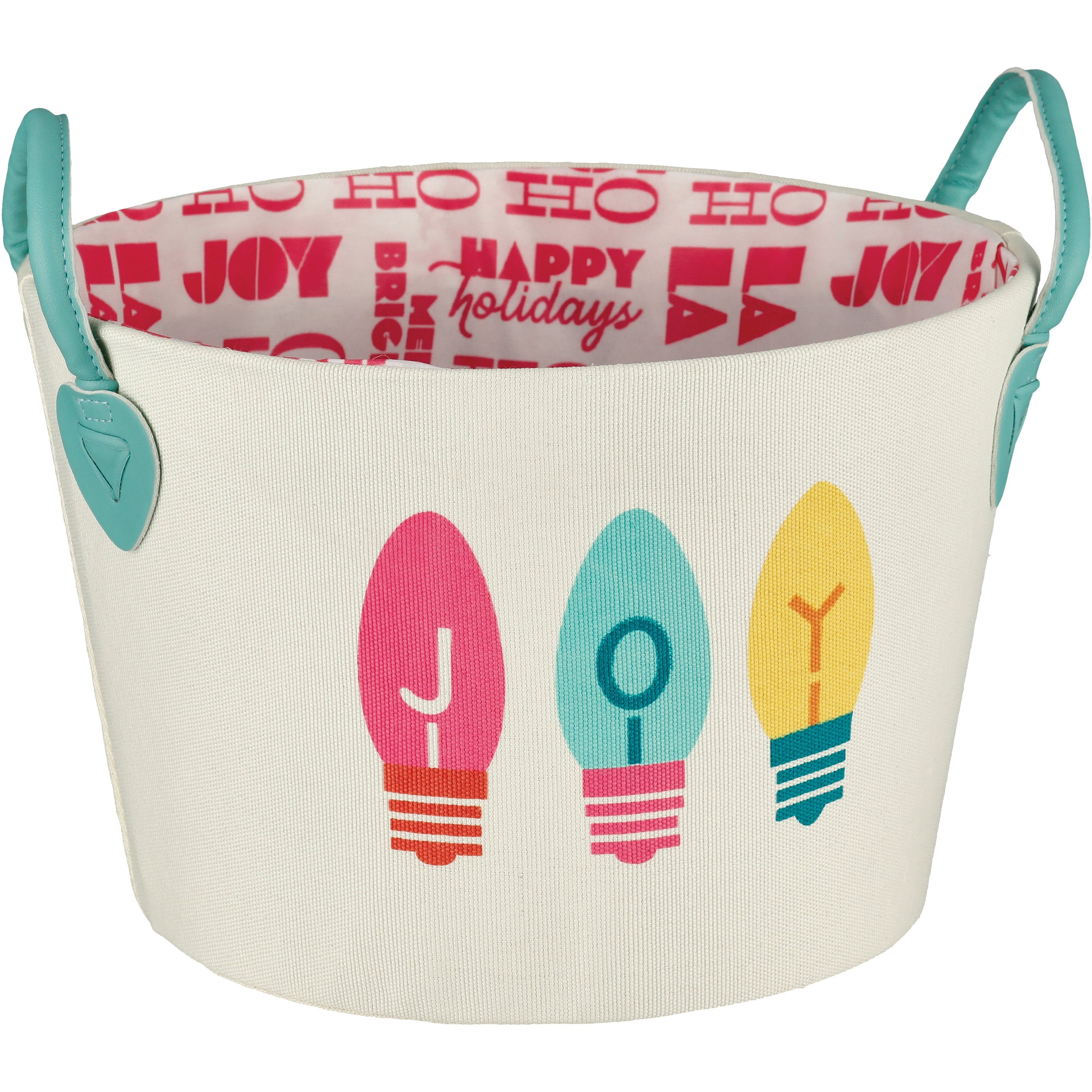 Destination Holiday JOY Lights Round Storage Bin Shop Storage bins at