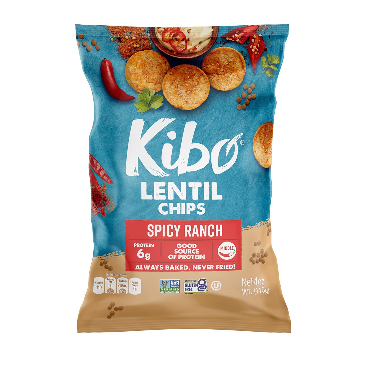 KIBO Chickpea Spicy Ranch Lentil Chips Chips Shop Chips at HEB