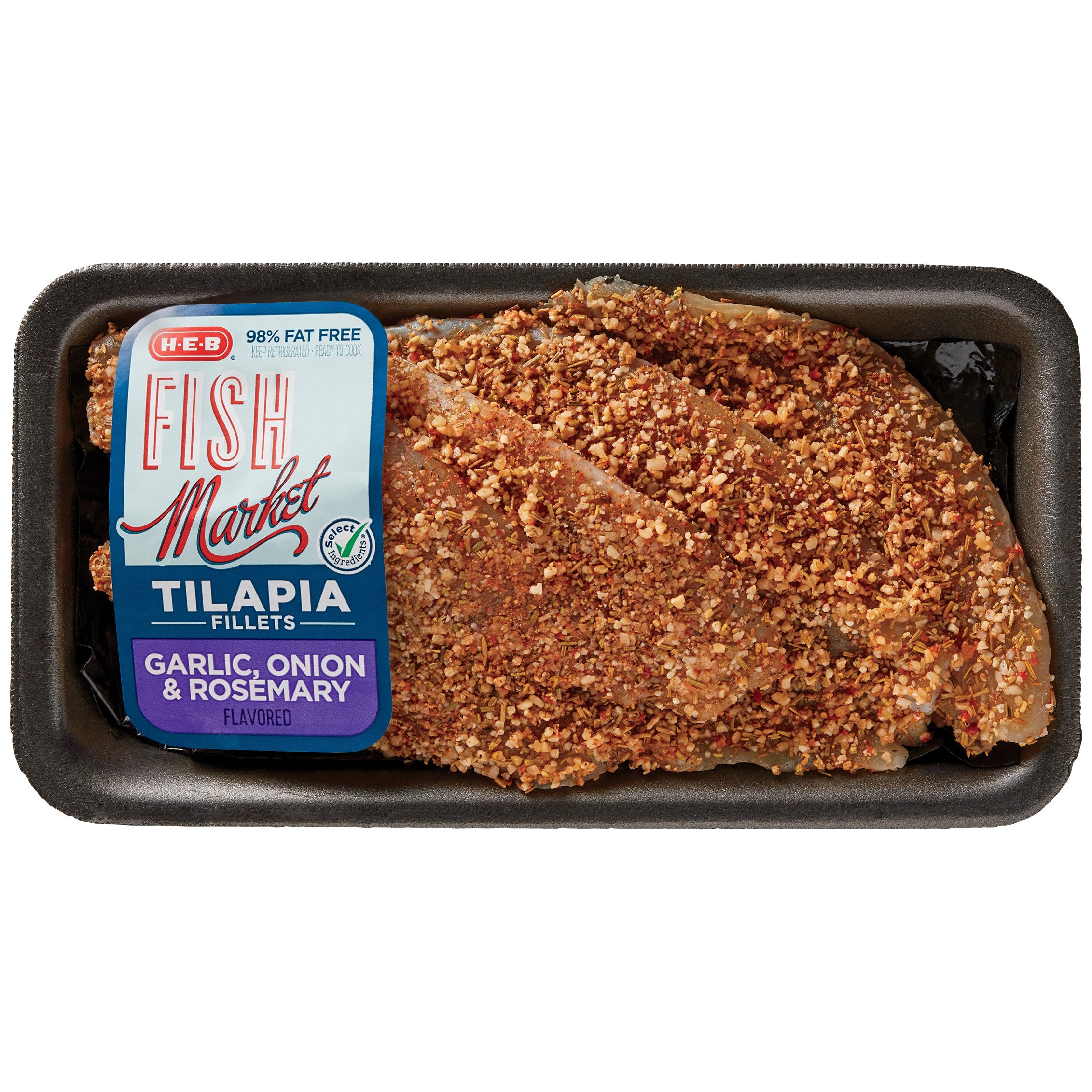 H-E-B Fish Market Tilapia Fillets With Garlic, Onion & Rosemary - Shop ...