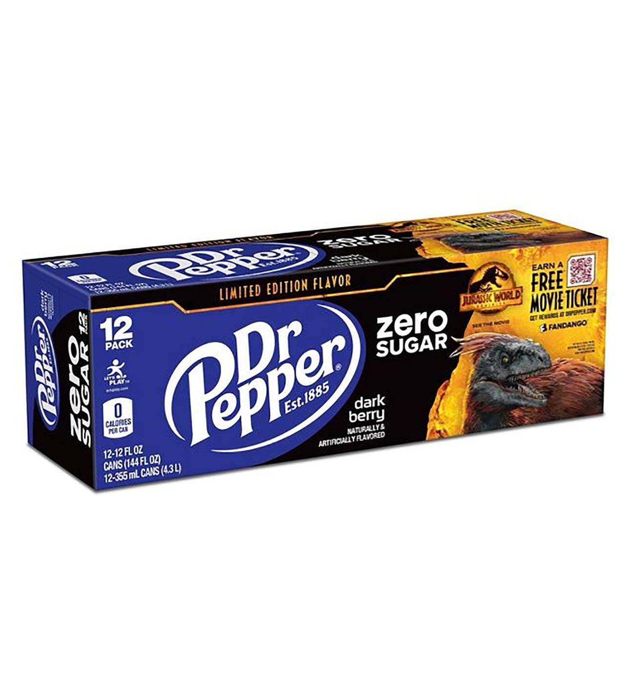 Dr Pepper Dark Berry Zero 12 oz Cans; image 1 of 2
