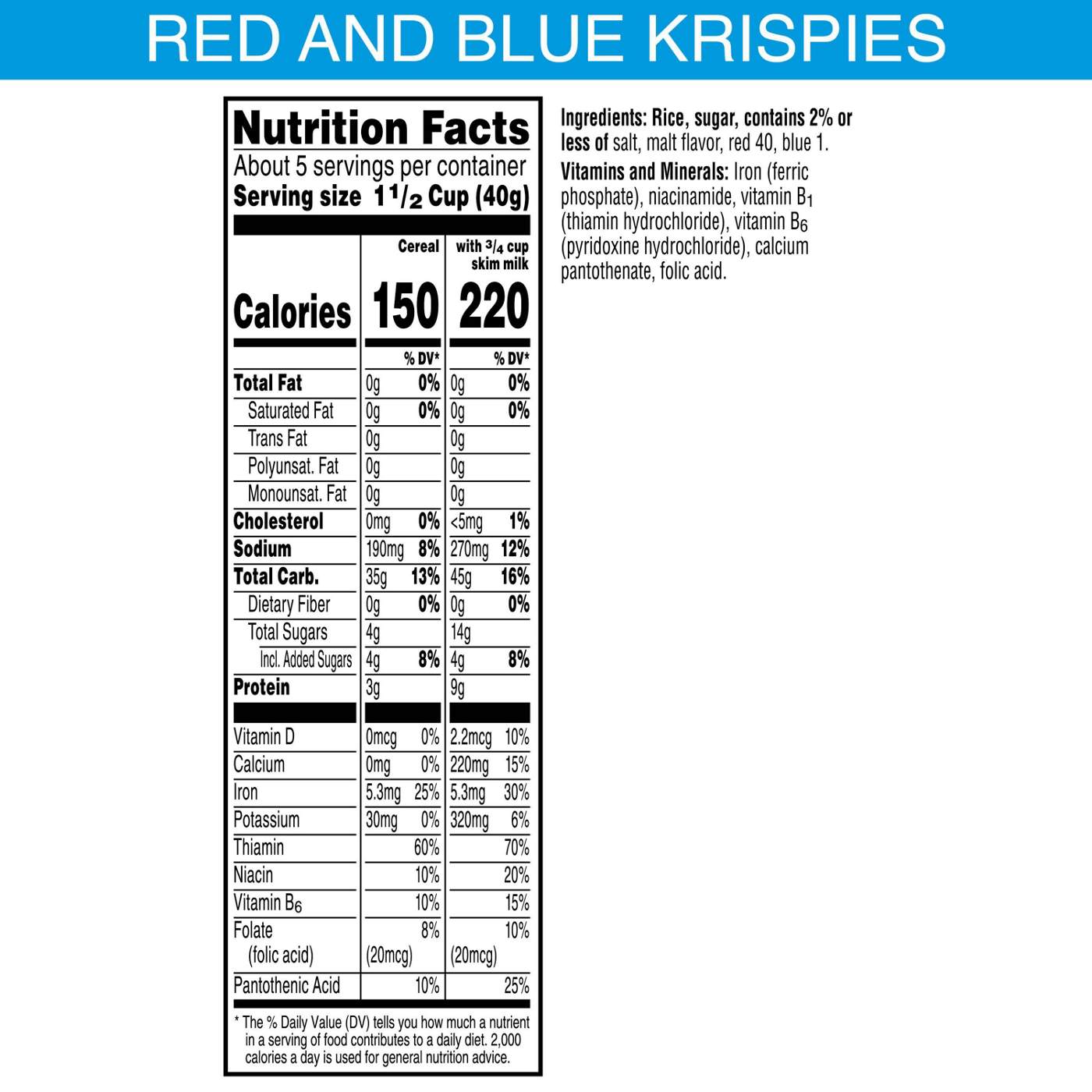 Kellogg's Rice Krispies Red & Blue Cereal; image 5 of 5