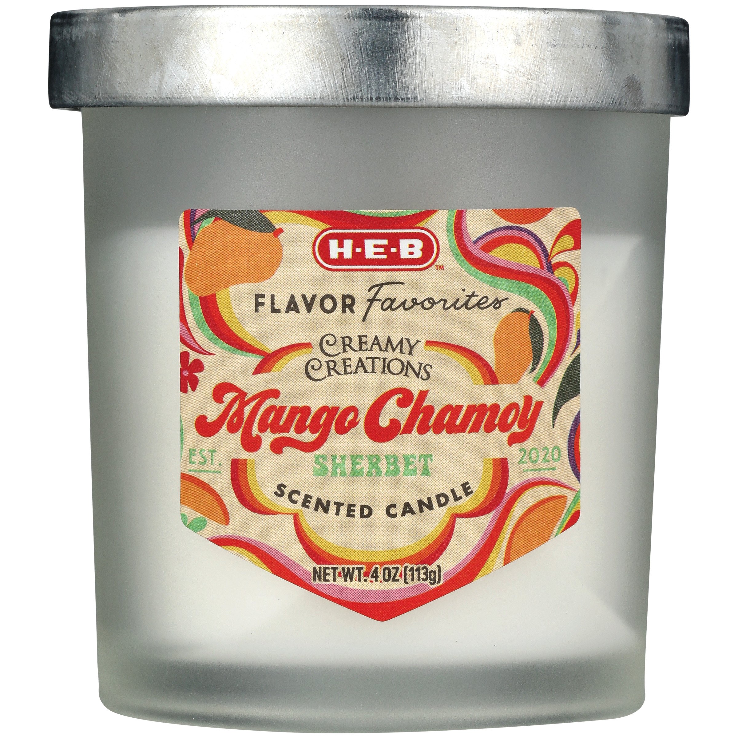 H-E-B Flavor Favorites Creamy Creations Mango Chamoy Sherbet Scented Candle, 4 oz