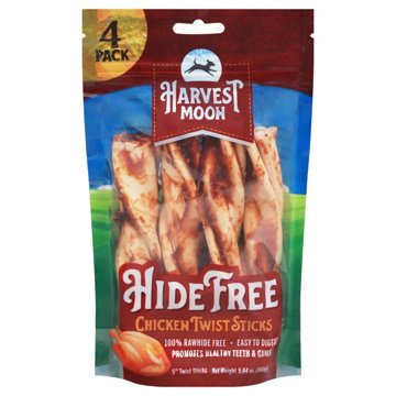 Harvest Moon Hide Free Chicken Twist Sticks, 4 ct