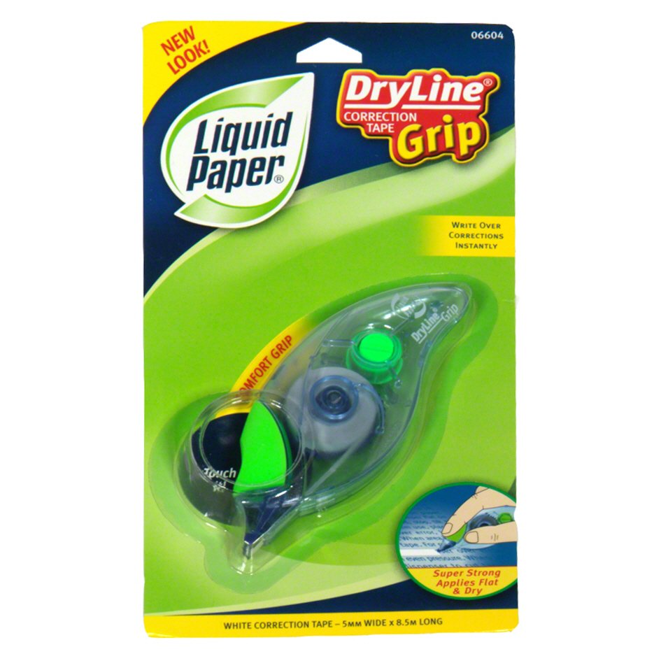 Paper Mate Liquid Paper DryLine Grip Correction Tape Shop Erasers