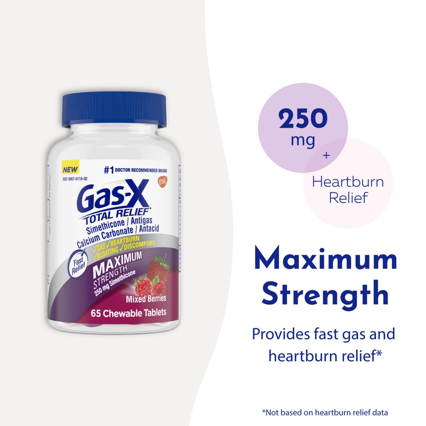 GasX Total Relief Maximum Strength Mixed Berries Chewable Tablets