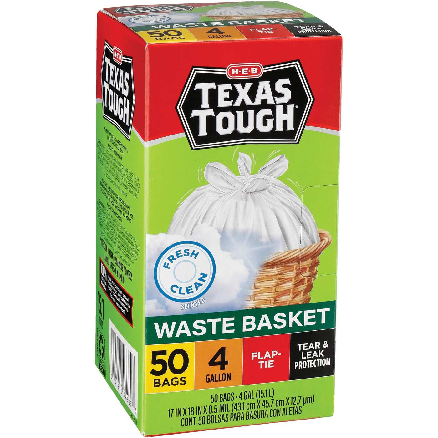 H-E-B Texas Tough Tall Kitchen Trash Bags, 13 Gallon - Fresh Scent - Shop Trash  Bags at H-E-B