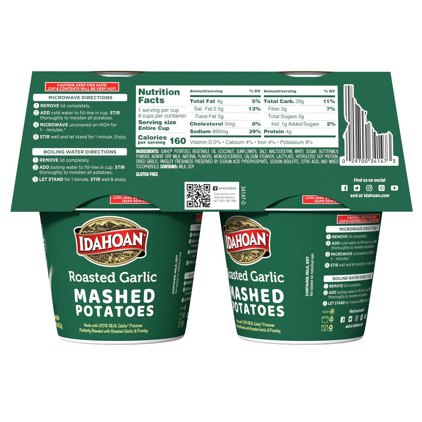 Idahoan Microwaveable Roasted Garlic Mashed Potatoes; image 4 of 6