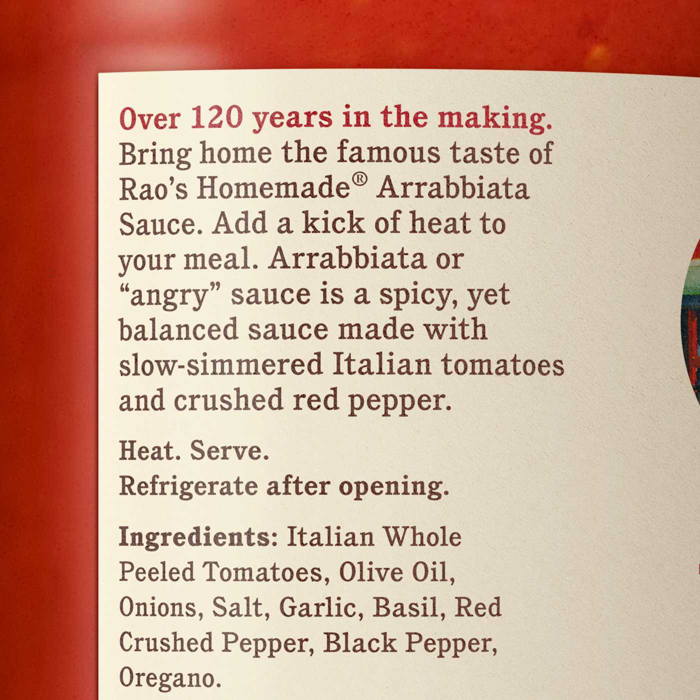 Rao's Homemade Arrabbiata Spicy Marinara Sauce; image 5 of 5