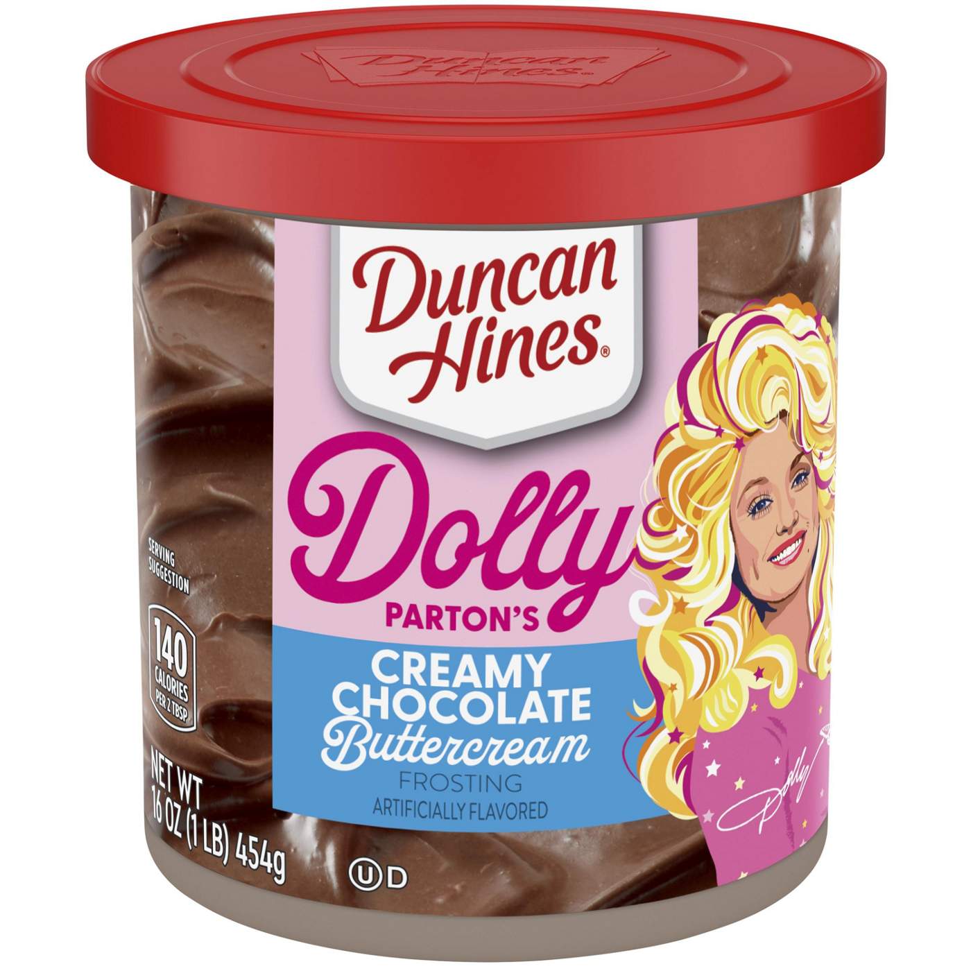 Duncan Hines Dolly Parton's Creamy Chocolate Buttercream Frosting; image 1 of 3