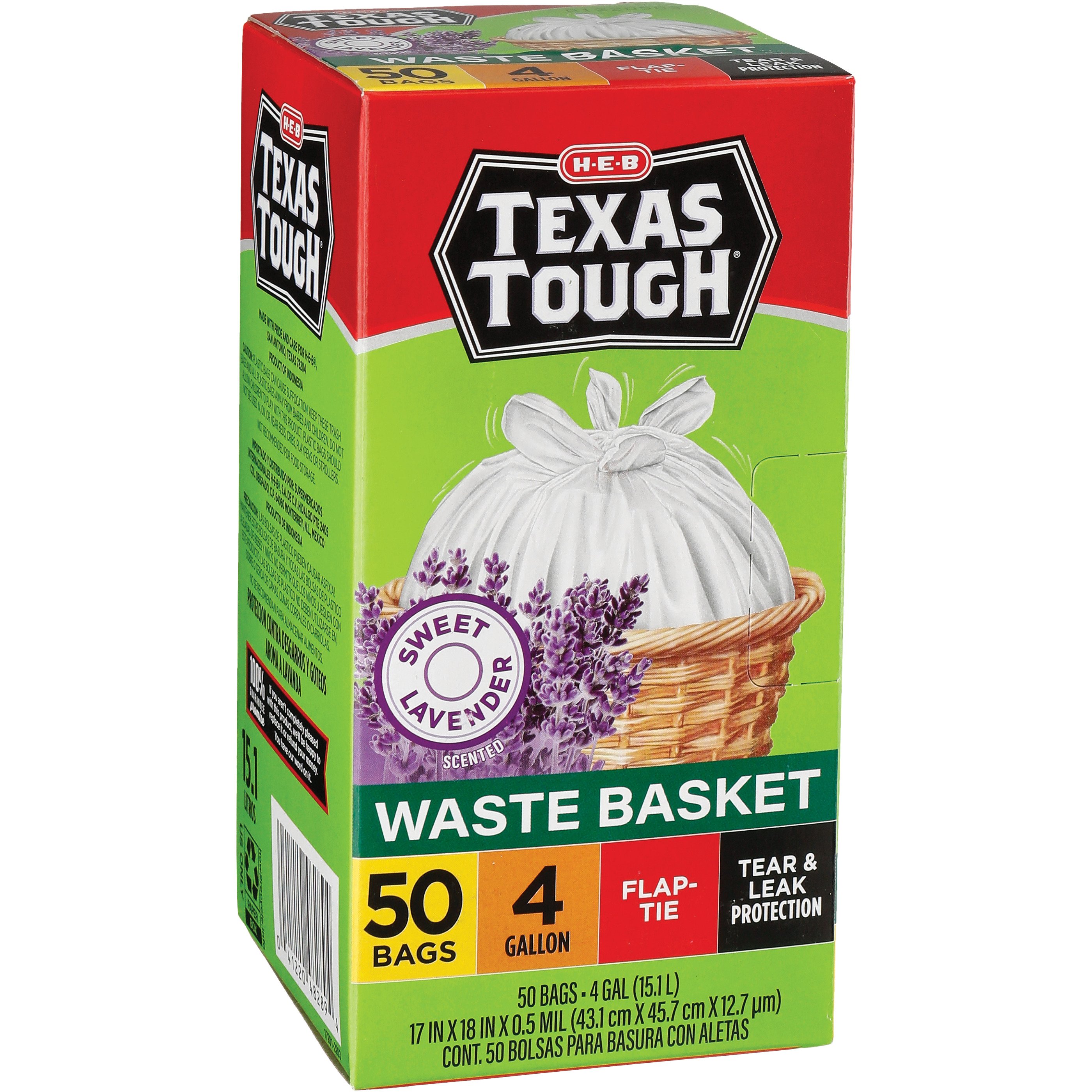 H-E-B Texas Tough Tall Kitchen Drawstring Trash Bags, 13 Gallon