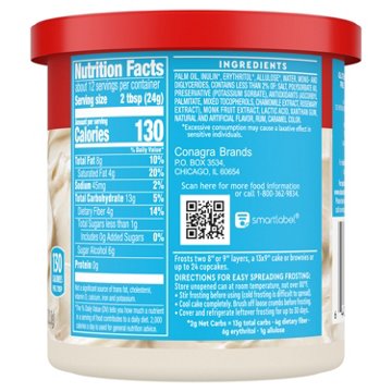 Duncan Hines Keto Friendly Vanilla Frosting, 11 oz