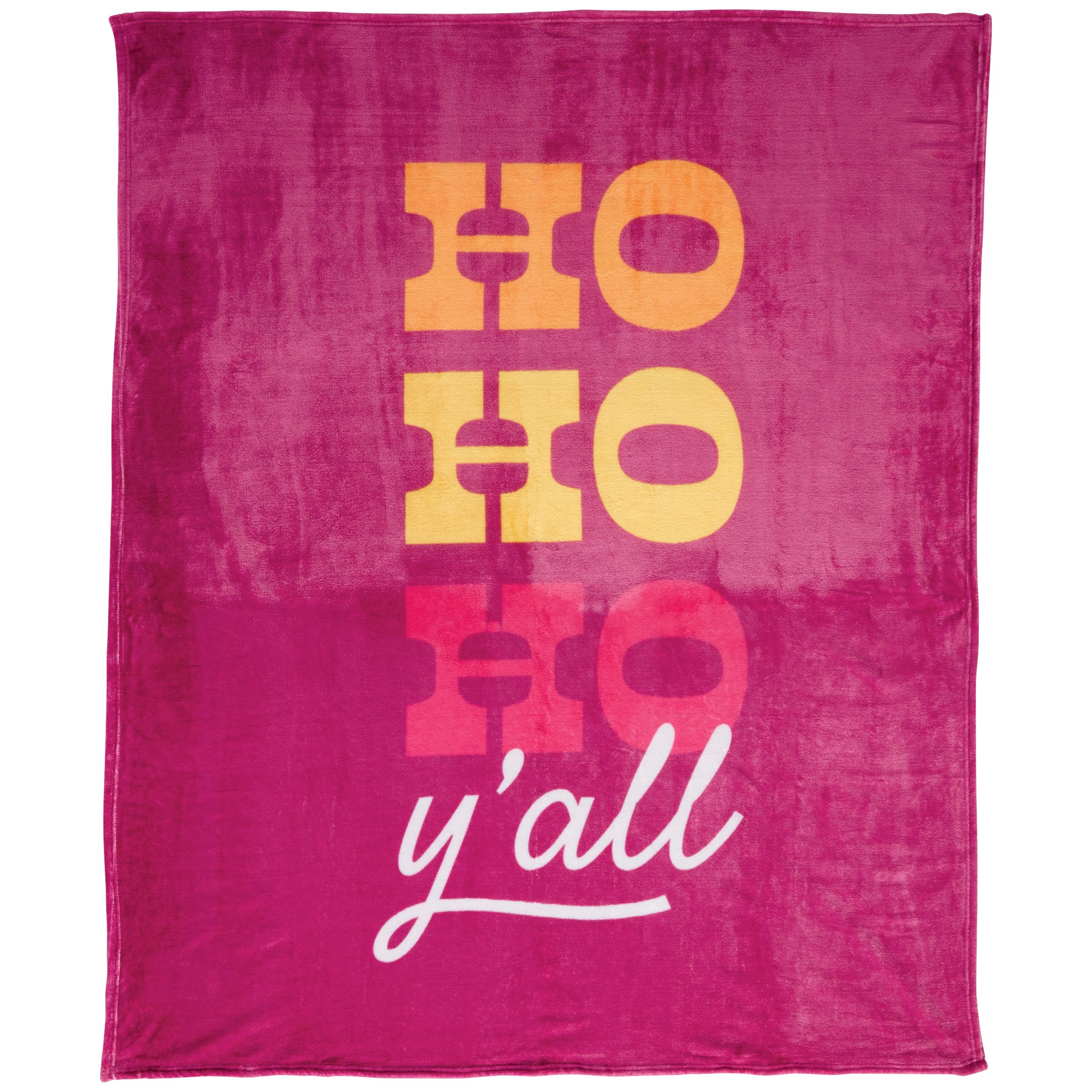 Destination Holiday Ho Ho Ho Y'All Throw Blanket Pink Shop Blankets