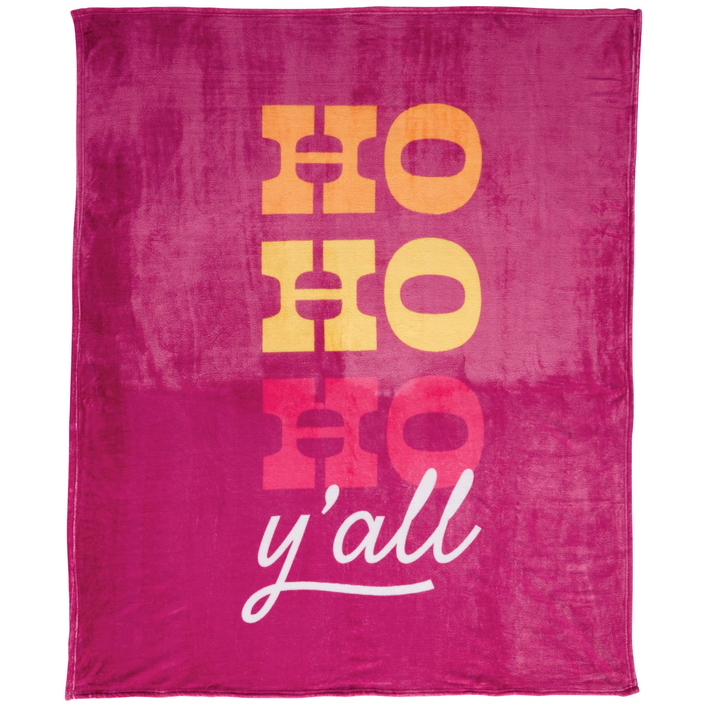 Destination Holiday Ho Ho Ho Y'All Throw Blanket - Pink - Shop Blankets ...