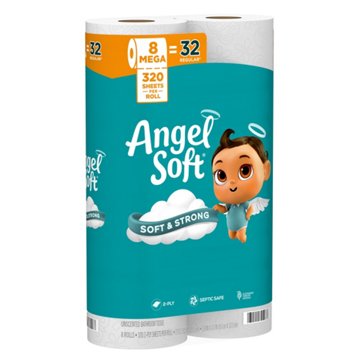 Angel Soft Toilet Paper, 8 Mega Rolls