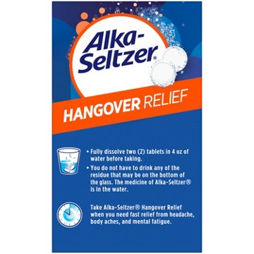 Alka-Seltzer Hangover Relief  Effervescent Tablets Orange Fizz