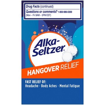 Alka-Seltzer Hangover Relief  Effervescent Tablets Orange Fizz