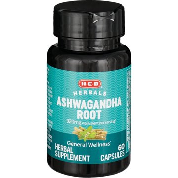 H-E-B Herbals Ashwagandha Root Capsules - 920 mg, 60 ct