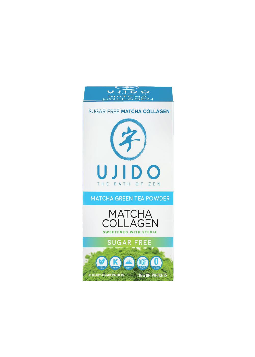 Ujido Matcha Collagen Green Tea Powder Sweetened with Stevia; image 1 of 6