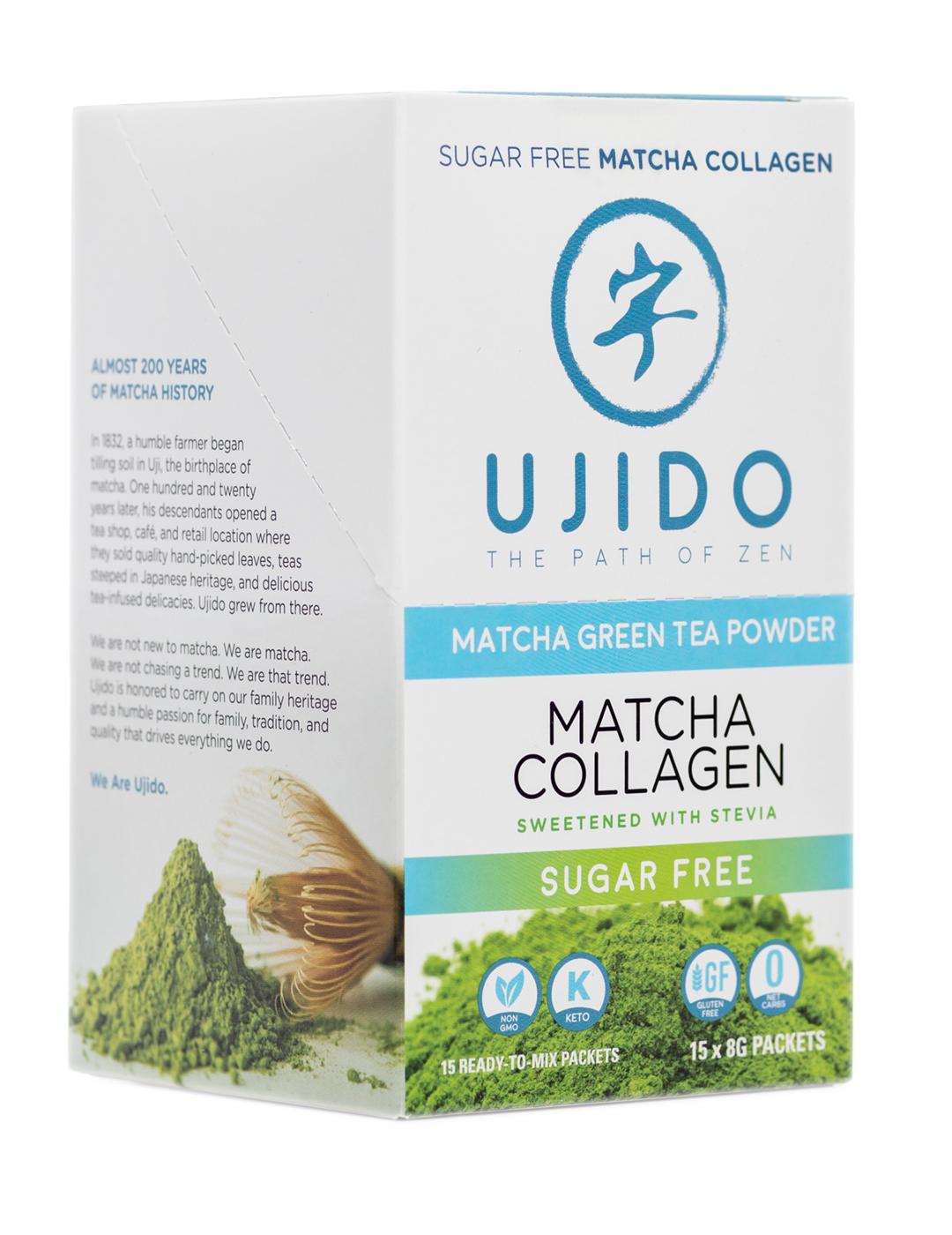 Ujido Matcha Collagen Green Tea Powder Sweetened with Stevia Shop Tea