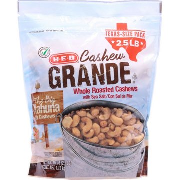 H-E-B Cashew Grande Salted Roasted Whole Cashews - Texas-Size Pack