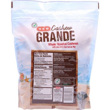 H-E-B Cashew Grande Salted Roasted Whole Cashews - Texas-Size Pack