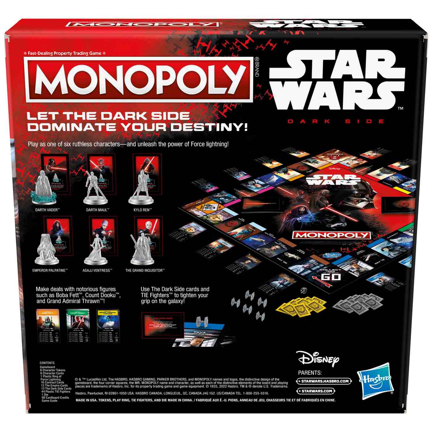 Monopoly Disney Star Wars Dark Side Edition Family Board Game; image 2 of 3