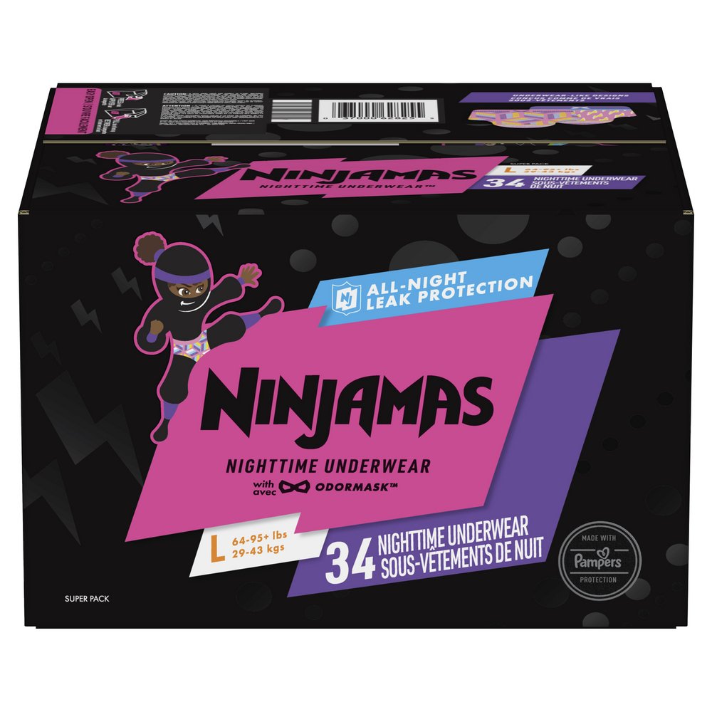 Ninjamas Nighttime Girls Underwear - Large - Shop Training Pants at H-E-B