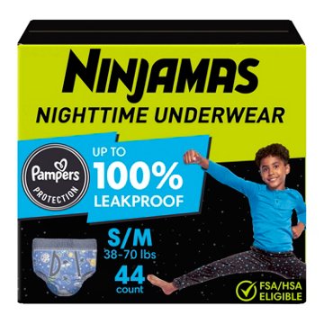 Ninjamas Nighttime Boys Underwear - S/M, 44 ct