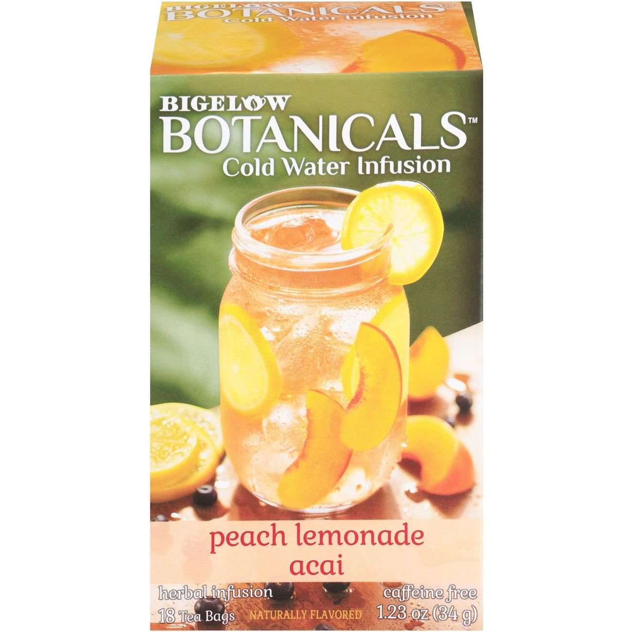 Bigelow Botanicals Cold Water Infusion Peach Lemonade Acai Herbal Tea