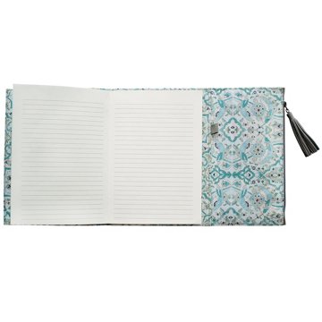 C.R. Gibson Patina Vie Leather Wrapped Clutch Journal - Gray, 6.75" x 8.75"