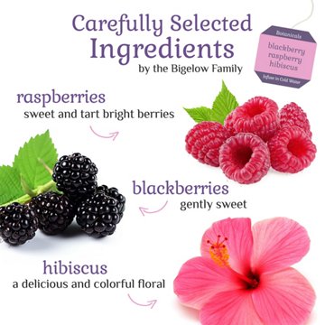 Bigelow Botanicals Cold Water Blackberry Raspberry Hibiscus Herbal Tea Bags