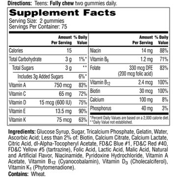 One A Day For Her VitaCraves Teen Gummies, 150 ct