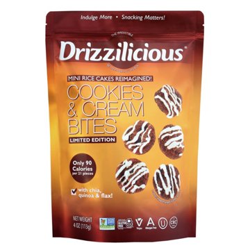 Drizzilicious Mini Rice Cakes - Cookies & Cream Bites, 4 oz