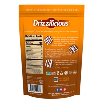 Drizzilicious Mini Rice Cakes - Cookies & Cream Bites, 4 oz