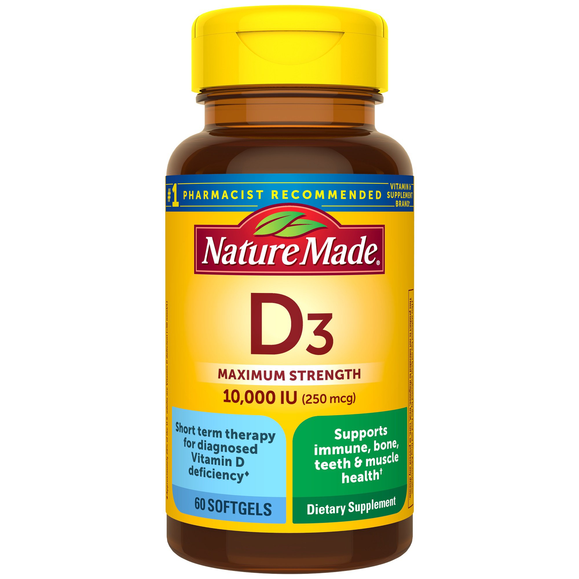 Nature Made D3 Vitamins Maximum Strength Softgels, 60 ct