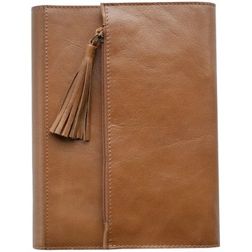 C.R. Gibson Eden Leather Wrapped Clutch Journal - Brown, 6.75" x 8.75"