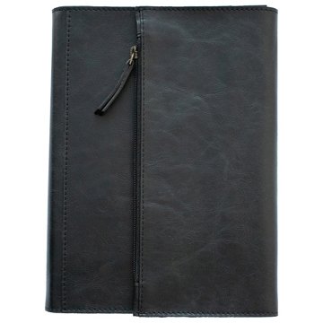 C.R. Gibson Eden Leather Wrapped Clutch Journal - Black, 6.75" x 8.75"