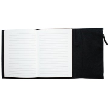 C.R. Gibson Eden Leather Wrapped Clutch Journal - Black, 6.75" x 8.75"