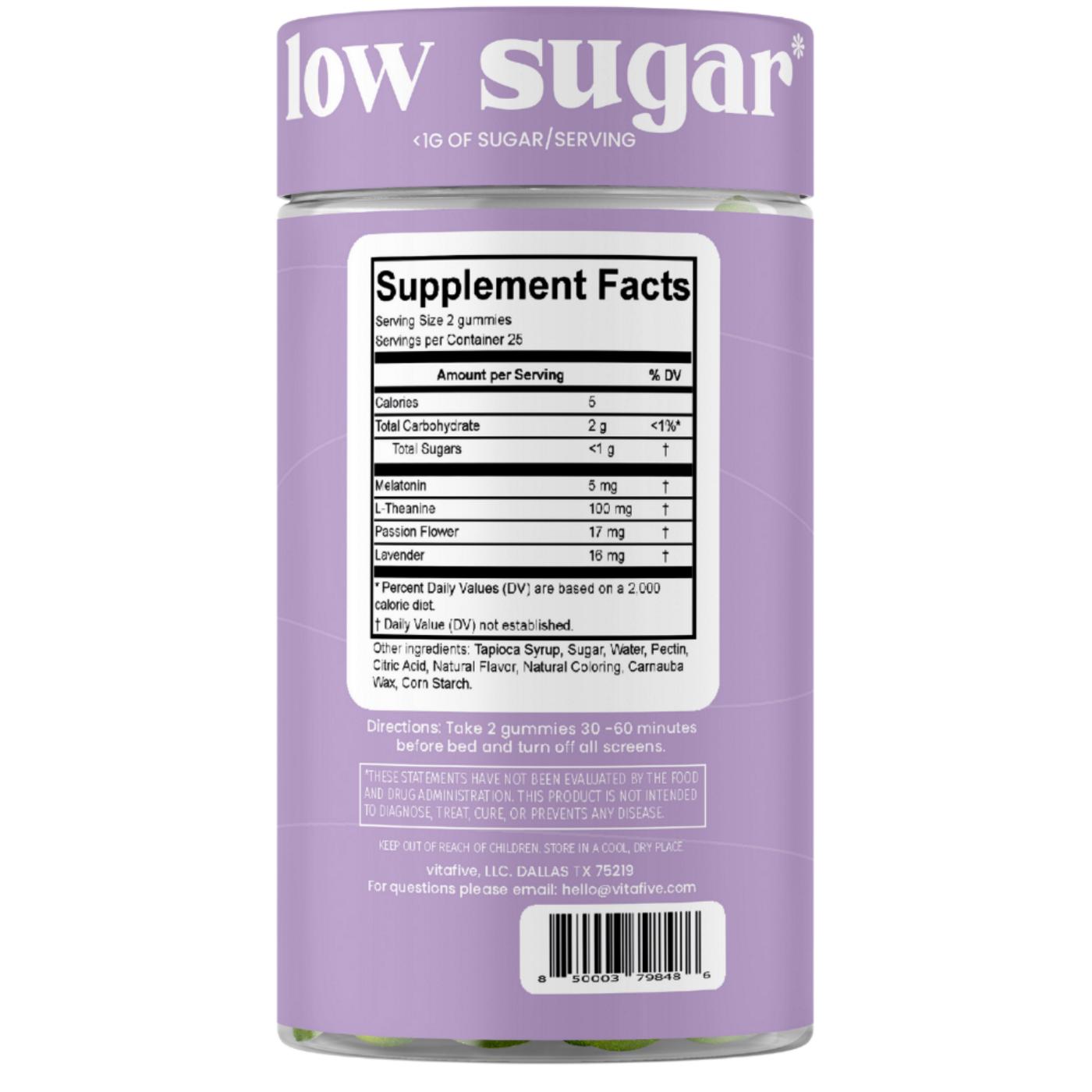 Vitafive Low Sugar Sleep Melatonin Strawberry Gummies; image 2 of 2
