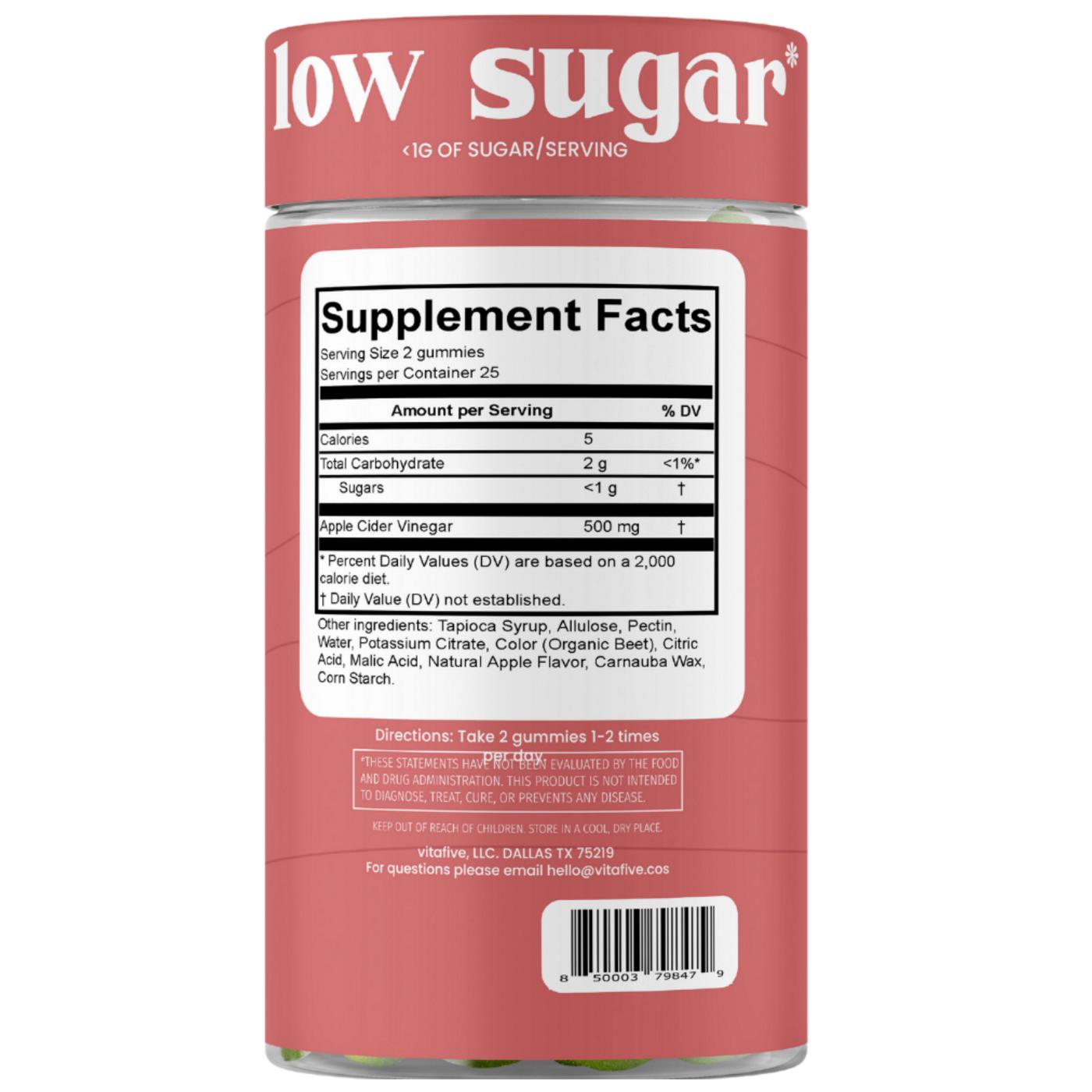 Vitafive Low Sugar Apple Cider Vinegar Gummies Shop Herbs
