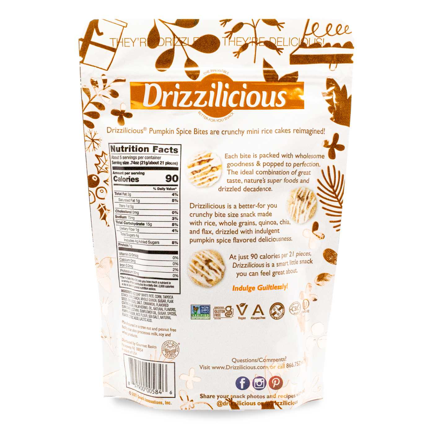 Drizzilicious Pumpkin Spice Bites Mini Rice Cakes Shop Rice cakes at