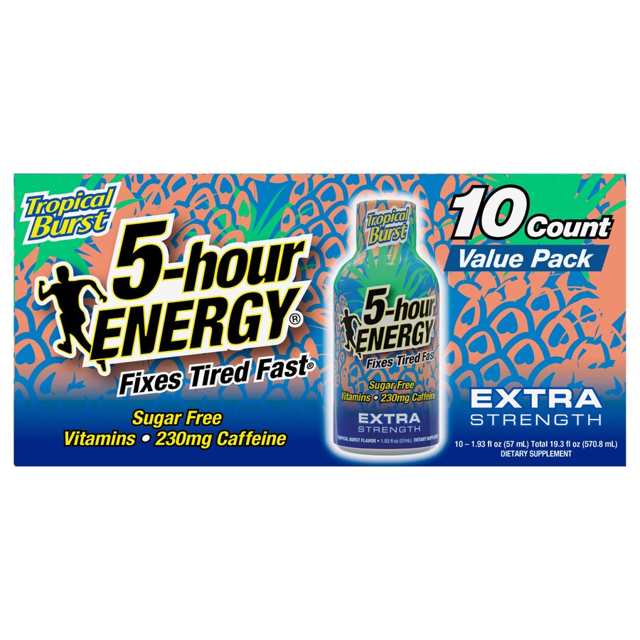 5-hour ENERGY Extra Strength Energy Shots - Tropical Burst, 10 ct