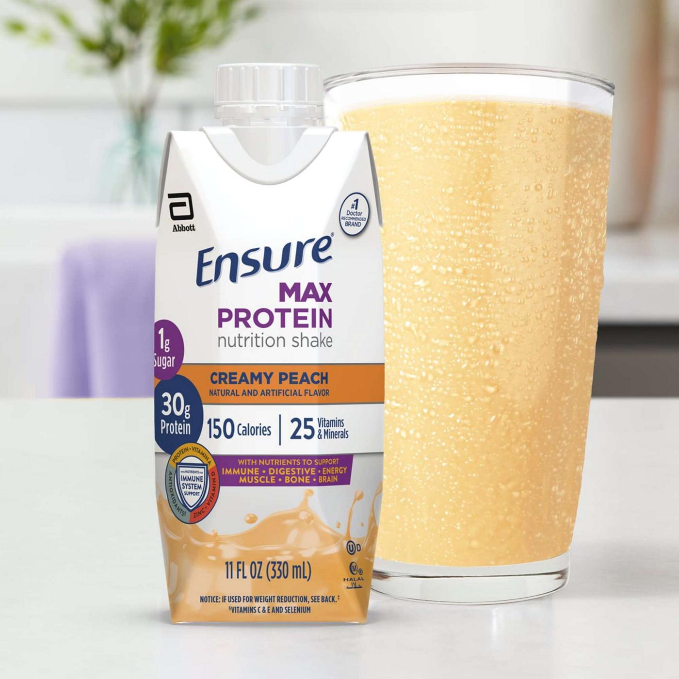 Ensure Max Protein Nutrition Shake - Creamy Peach, 4 pk; image 4 of 13
