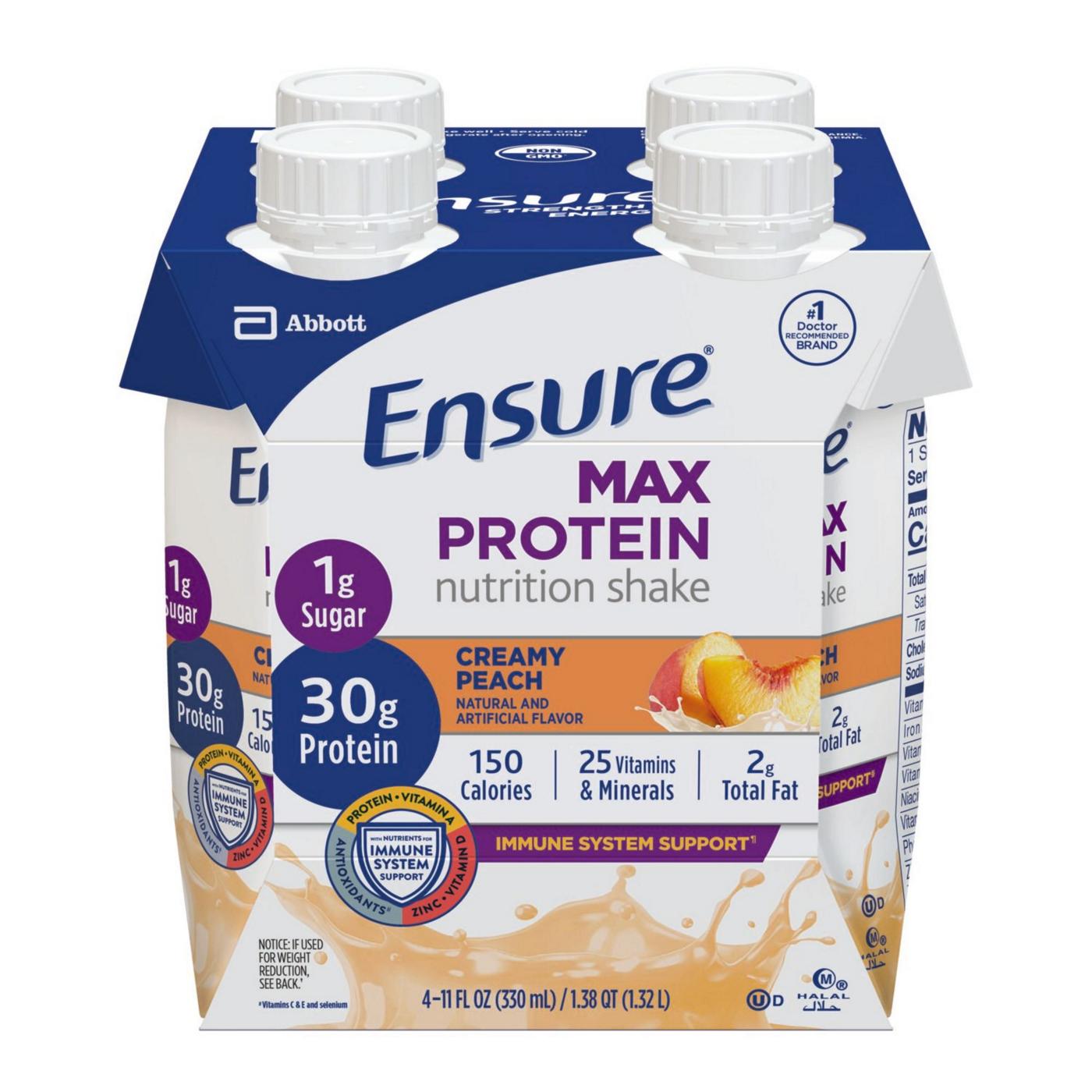 Ensure Max Protein Nutrition Shake - Creamy Peach, 4 pk; image 10 of 13