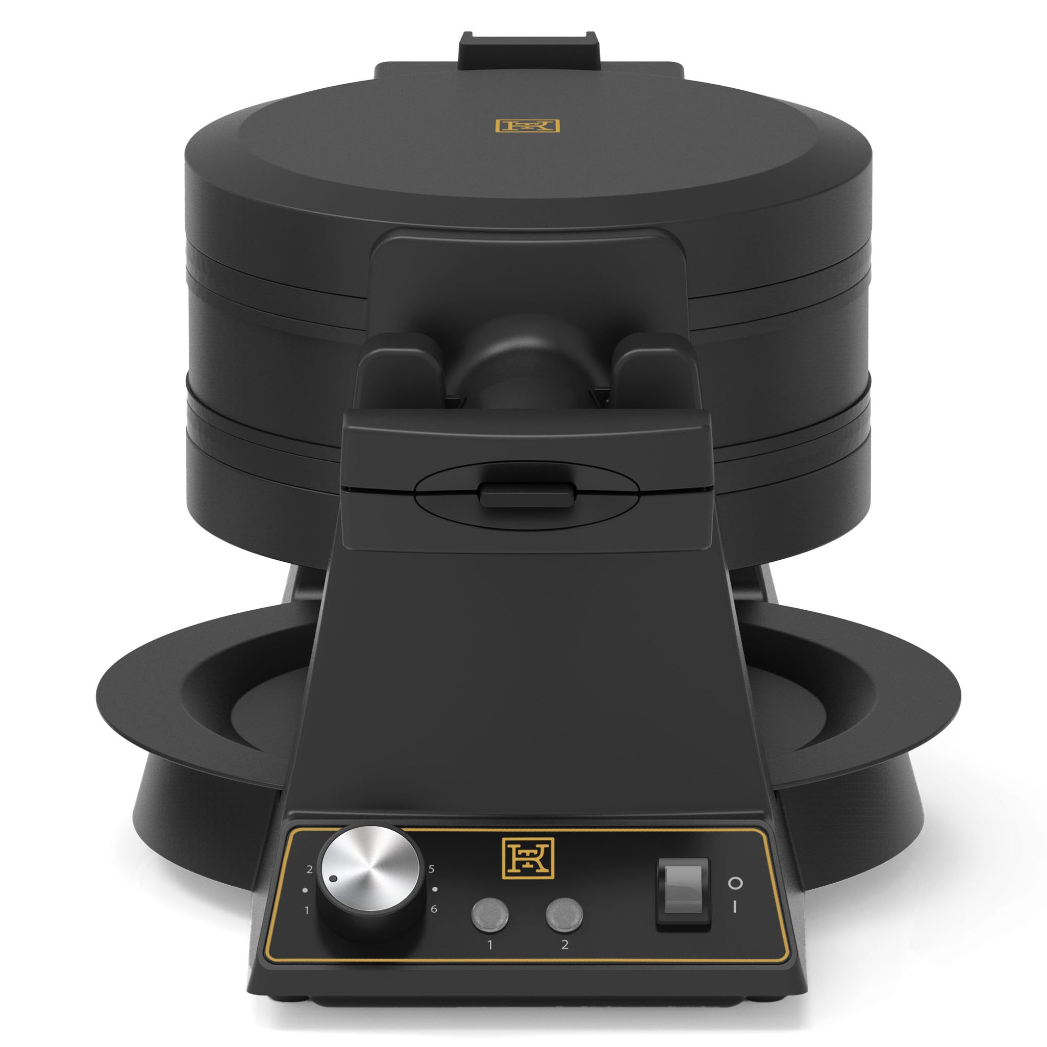 Kitchen & Table by HEB Double Rotating Waffle Maker Classic Black