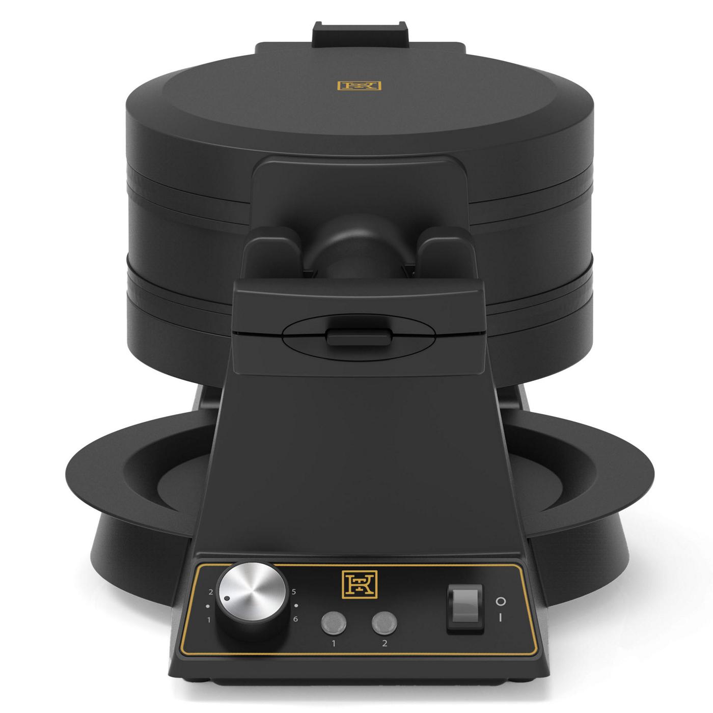 Kitchen & Table by HEB Double Rotating Waffle Maker Classic Black