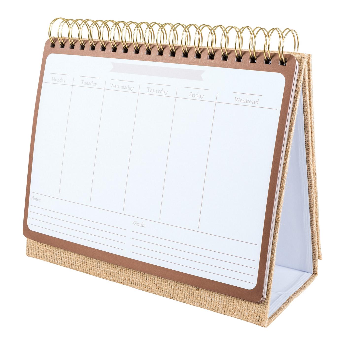 C.R. Gibson Undated Weekly Calendar Desktop Pad Burlap Shop